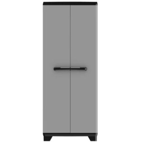 Wysoka 177cm szafa garażowa SKY szara mocny plastik dwudrzwiowa