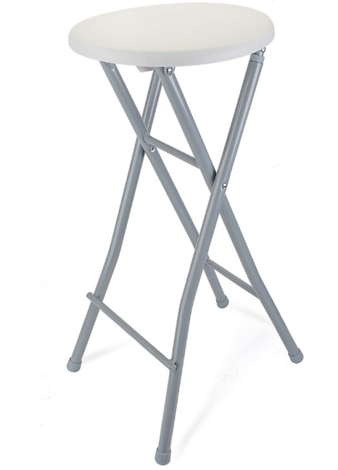 Taboret wysoki 71 31 cm biało szary TAER składany kompaktowy