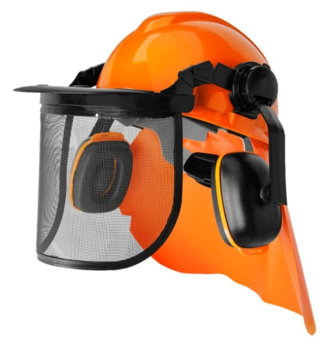 Zestaw ochronny dla pilarza drwala osłona kask nauszniki 