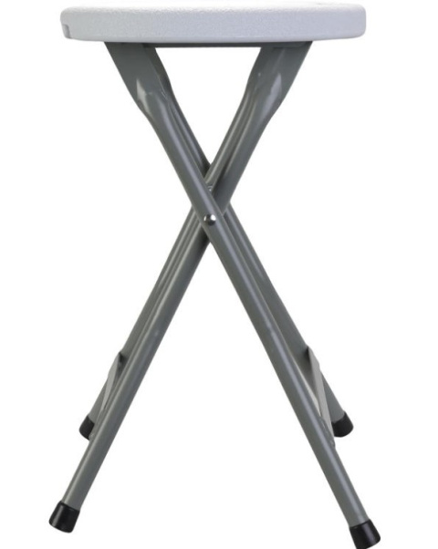 Krzesełko składane Tore 110kg szary biały 2kg zawieszany