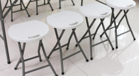 Taboret składany TWIN tworzywo HDPE białe