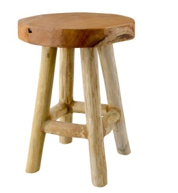 Nowoczesny taboret z drewna naturalnego do stylowych wnętrz