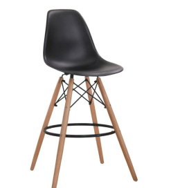 Krzesło barowe Holly Black hoker 120kg drewniane nogi