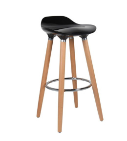 Krzesło barowe Merlin Black hoker 120kg drewniane nogi