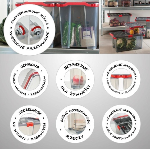 Pojemnik plastikowy 11L pokrywa HARD żywność szczelna