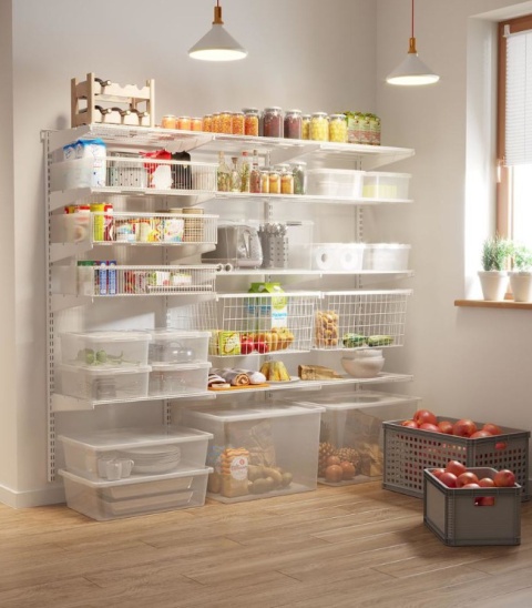 Pojemnik plastikowy 22L skrzynka uchwyty GREY ażur