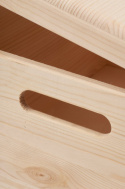 Skrzynka drewniana BELLA 40x30x24 cm opuszczaną pokrywą sosna surowa 