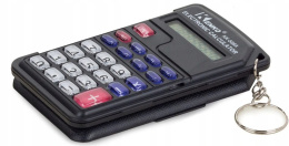 Kalkulator kieszonowy 8 cyfr brelok otwierana przykrywka zasilanie baterie ZWY