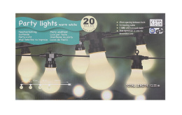 Girlanda LED białe kule 20szt 13,55m 230V żarówki ogrodowe ZWY