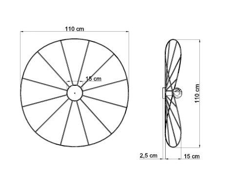 LAMPA Kinkiet Plafon ESKOLA 110cm CZARNY design nowy dom 