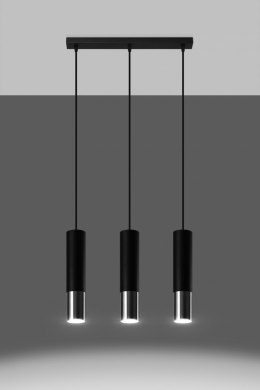 Lampa żyrandol LOOPEZ 3L black chrom GU10 sufitowa piękność