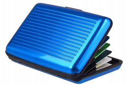 Niebieski portfel na karty etui dokumenty wytrzymały BLUE ZWY