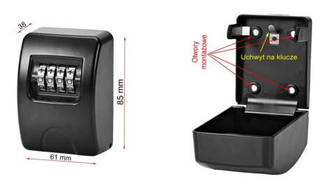 Zamykana PIN schowek dokumenty klucze MAŁA