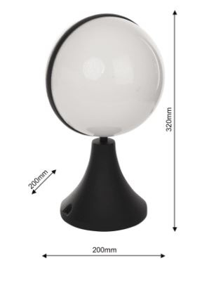 Lampa latarnia ogrodowa słupek Sphere IP44 black kula czarna