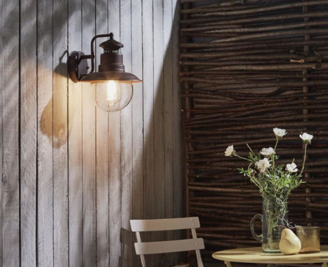 Lampa ścienna kinkiet Marie Mae IP44 retro brązowa