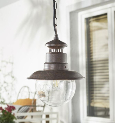 Lampa wisząca ogrodowa IP44 Marie Mae retro brązowa