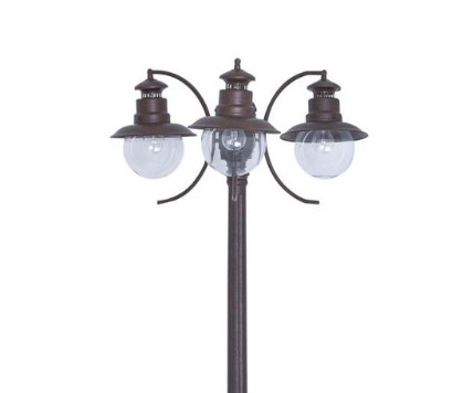 Latarnia IP44 Marie Mae 196cm ogrodowa brąz trójramienna