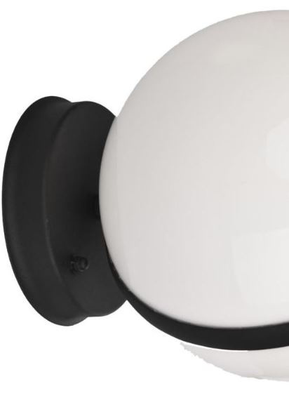 Lampa ścienna kinkiet Sphere IP44 black kula czarna