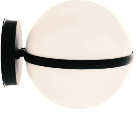 Lampa ścienna kinkiet Sphere IP44 black kula czarna