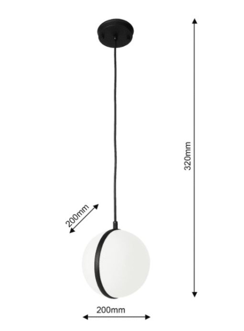 Lampa wisząca ogrodowa Sphere IP44 black kula czarna