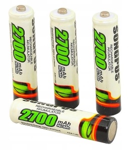 Nowoczesny zestaw akumulatorków AAA - 4 szt. 2700mAh