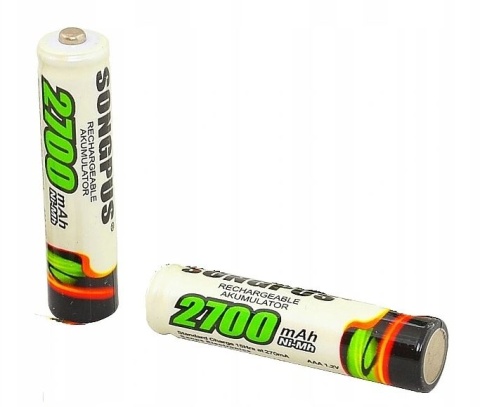 Nowoczesny zestaw akumulatorków AAA - 4 szt. 2700mAh
