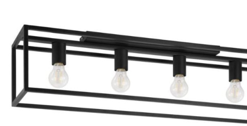 Lampa plafon Elbrus 4 czarny metal sześciany