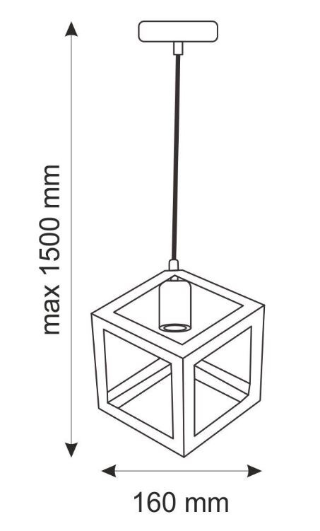 Lampa wisząca żyrandol CUBAN Black czarna 16 cm kuchnia jadalnia 130 cm