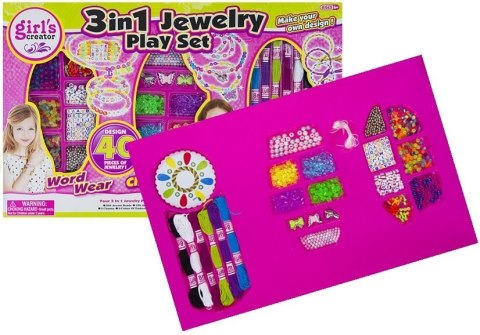 Zestaw Koralików 3 1 Muliny Literki Zawieszki dziewczęcy zestaw