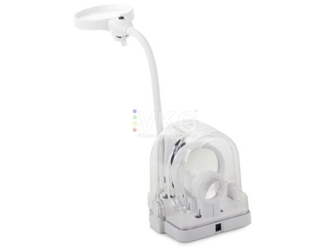 LUPA BIURKOWA RĘCZNA 2w1 WYMIENNE SOCZEWKI 6 LED