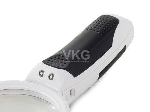 LUPA BIURKOWA RĘCZNA 2w1 WYMIENNE SOCZEWKI 6 LED