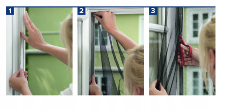 Moskitiera czarna okno komary owady 1,3x1,5m taśma rzep