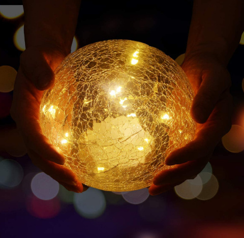 Oświetlenie słoneczne LED kula szklana 12,5cm szer solar