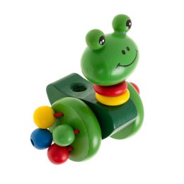 Mówiący drewniany pchacz żabka - idealny towarzysz zabaw dla maluchów!