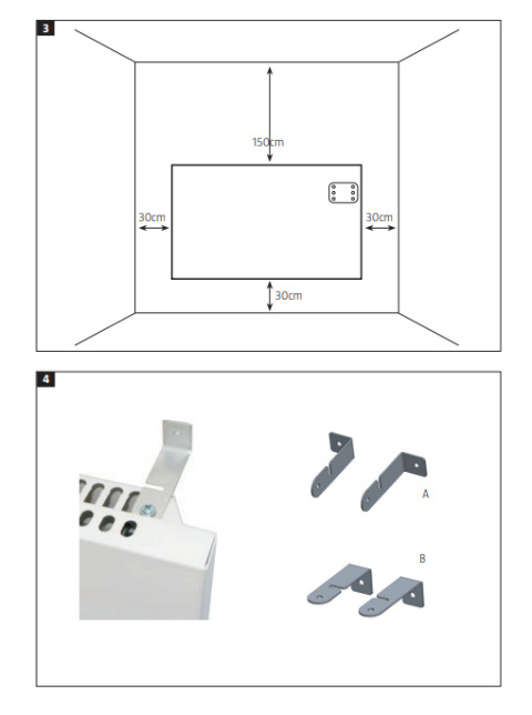 Grzejnik elektryczny ścienny biały 800W termostat pilot