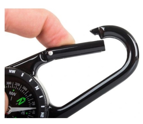 Kompas kieszonkowy turystyczny busola karabińczyk   