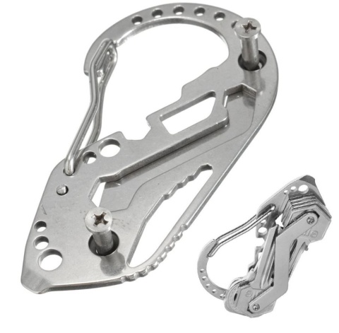 Wielofunkcyjny karabińczyk na kilka kluczy brelok mocny