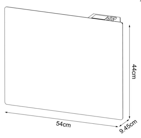 Grzejnik elektryczny biały mat płaski 1000W termostat