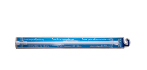 Drążek zasłony prysznicowej prosty max 135 min 80cm biały rozsprzężny