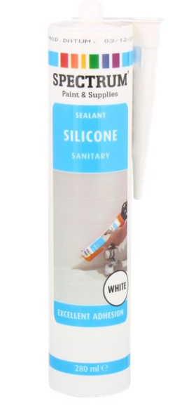Silikon biały 280ml sanitarny wodoodporny uszczelnia szpary