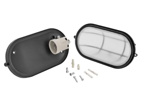 Lampa ALUMINIOWA LOFT BLACK kinkiet IP44 E27 czarna