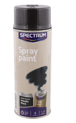 Spray 400ml akrylowy farba metalic czarny wszystko kryje