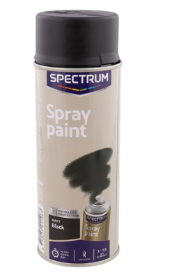 Spray 400ml akrylowy farba mat czarny wszystko kryje
