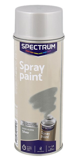 Spray 400ml akrylowy farba połysk szara wszystko kryje