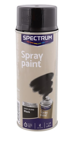Spray 400ml akrylowy farba połysk czarna wszystko kryje