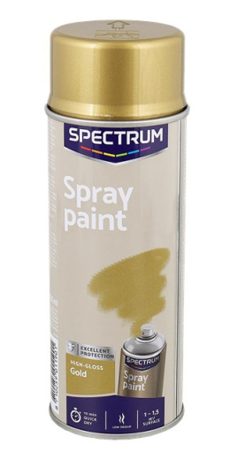 Spray 400ml akrylowy farba połysk złoty wszystko kryje