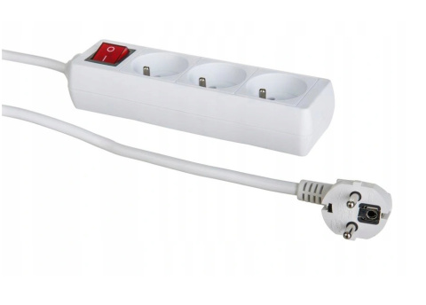 Przedłużacz z 3-gniazdami i kablem długości 1,5 metra