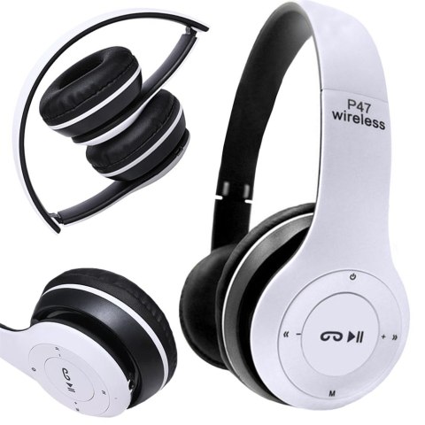 Słuchawki bezprzewodowe p47 bluetooth mikrofon mp3 wysoka