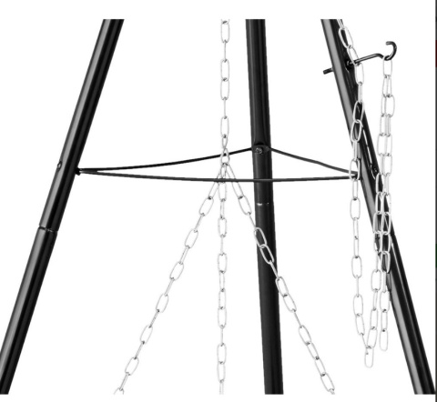 Gril na trójnogu nad ognisko 150cm ruszt 43cm szczotka