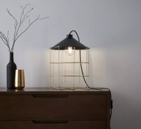 LED Lampa stołowa JULES loft E27 czarna metal